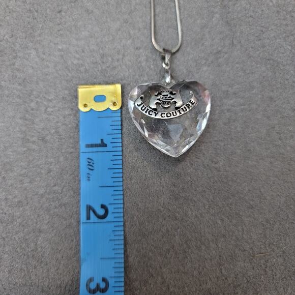 Juicy Couture Heart With Banner Pendant Necklace 18" With 18KGP Stamped - Picture 6 of 7